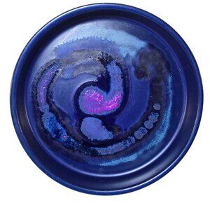 Vintage Knabstrup Art Pottery Ceramic Bowl Blue Marina Richard Manz Denmark